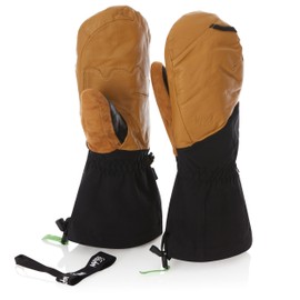 Heavyweight Mittens - Ski Mitts - Warm Breathable Winter Mittens - Wool Insulation - Tan/Black - Small