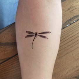 SanerLian Dragonfly Temporary Tattoo Sticker Waterproof Vintage Classic Shoulder Arm Back Body Art 10.5X6cm Set of 5 (SF4868)