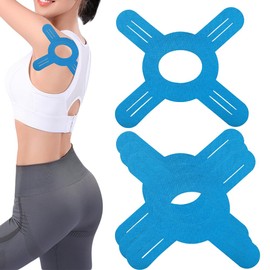 CAVLA 12pcs Precut Kinesiology Tape for Knees,Breathable Precut Sports Athletic Kinesiology Strips Tape Knee Support Stickers for Lowering Injury Increasing Flexibility (Blue)