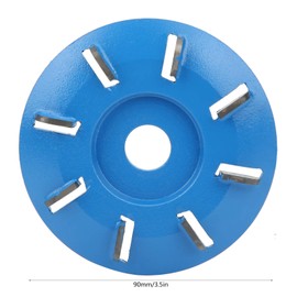 8 Teeth Milling Cutter Wood Carving Disc 8 Teeth Milling Cutter 8 Teeth Wood Carving Disc Grinding Disc for Woodworking Cutting Accessories Full Length 90mm 3.5in Blue