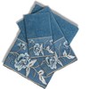 Popular Bath Dublin Rose Collection 3 PIECE Towel Set Blue