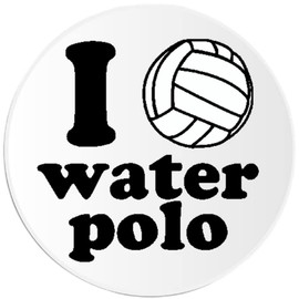 I Love Water Polo - 3 Pack Circle Stickers 3" x 3" - Athlete Sports Team