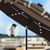 ABCCANOPY Solar Led Patio Umbrellas 3-Tiers 9FT (Brown)