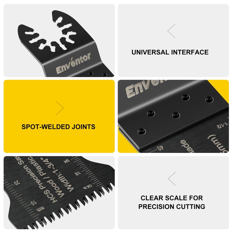 Enventor 45PCS Oscillating Multitool Blades, Professional Universal Multi Tool Saw