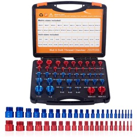 Nut and Bolt Thread Checker, Practical Thread Checker Box, 44pcs Individually Assembled Thread Gauge, Carbon Steel, Easy to Use Bolt and Nut Identifier Tool