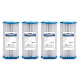 Hydronix SPC-45-1030 R30-BB & RS6 Compatible Whole House Sediment Pleated Water Filter Washable and Reusable 4.5 x 10-30 Micron - 4 Pack