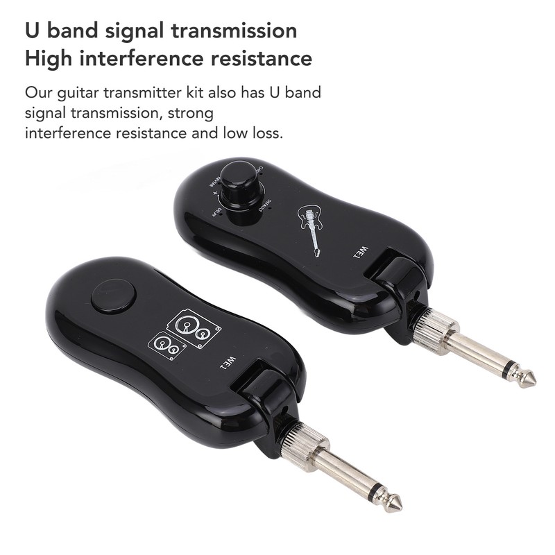 Black Guitar Wireless Transmitter Receiver Kit with Reverberation Type C