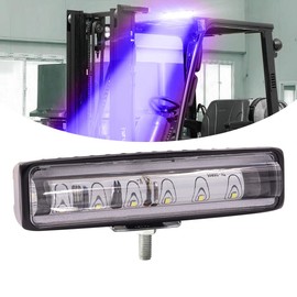 1PC Blue Forklift Safety LED Light,6 Inch LED Work Light Bar Warehouse Warning Light 12V/24V Truck Safety Light Indicator Spotlight for Offroad/Truck/Tractor/Fork Truck
