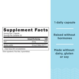 Probiotics and Zinc Supplement by Ancient Nutrition, Supports Healthy Immune System and Gut Health, Made Without GMOs, Superfoods Supplement, Paleo and Keto Friendly, 30 Count