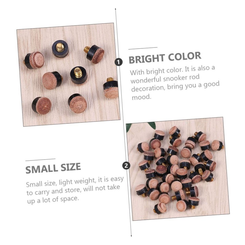 BESPORTBLE 2sets Pool Stick Tips Billiard Replacement Leather Billiard Necessity
