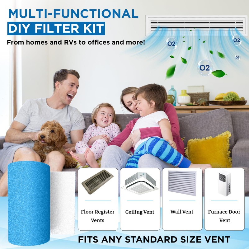 Air Vent Filters Roll, 120" x 12" Cut to Fit
