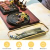 ZJIVQO 4Pcs Kitchen Drawer Organizer, Stainless Steel Storage Container, Gold