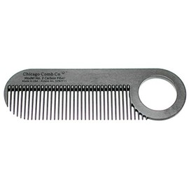 Chicago Comb Fibra de carbono modelo 2, fabricada en Estados Unidos, antiestática, 4 pulgadas (3.9 in) de largo, dientes finos, bolsillo y peine de vi