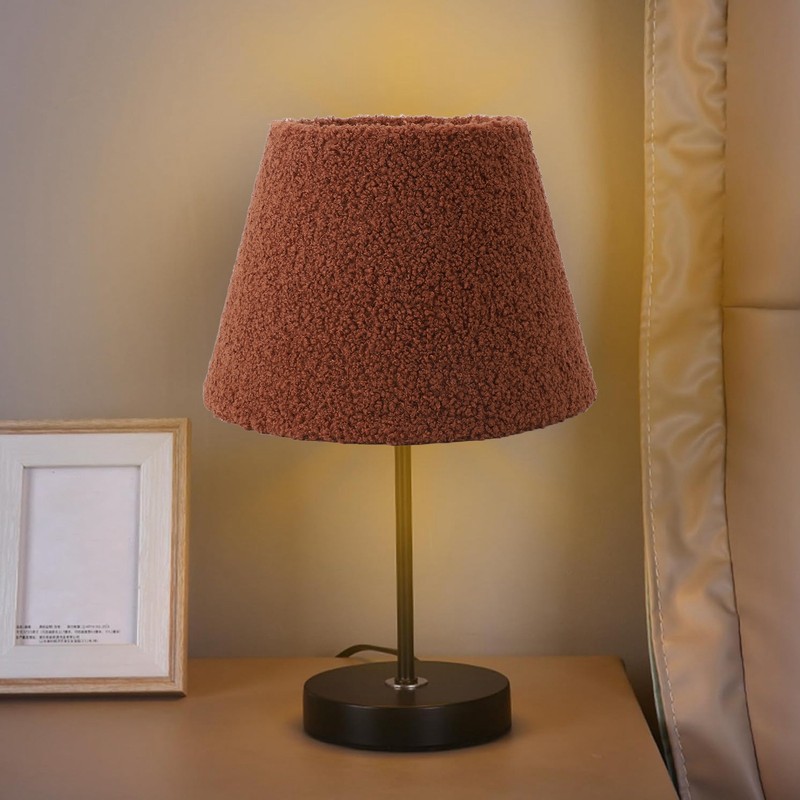 Table Lamp Shade Plush Cloth Tapered Simple Exquisite Lampshade for