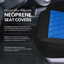 FH Group Custom-Fit Seat Covers for 2021-2024 Nissan Rogue, Car Seat Covers Front Seats Set, Blue Neoprene Seat Covers, Waterproof Car Seat Cover, Car Seat Covers for SUV, Nissan Accessories