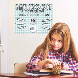 VIHOSE Classroom Bathroom Management Set Classroom Bathroom Pass Poster Sticker and 2 Pcs LED Tap Lights Toilet Signs for Teacher Supplies School Decor
