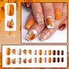 Thanksgiving Press On Short Nails Acrylic Glossy Full Cover Fall