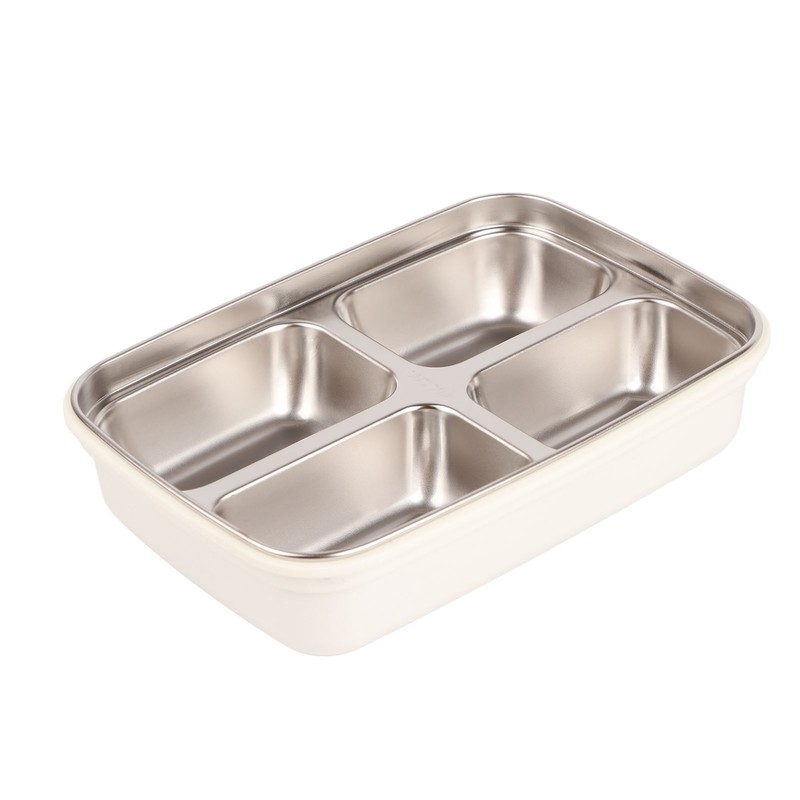 Lunch Box 4 Compartments Design 304 Stainless Steel Matching Tableware