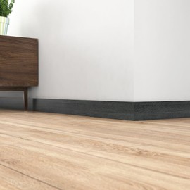 Wallercity Black Wood Wallpaper Peel and Stick Wooded Stripes Border Stickers Countertops Contact Paper Self Adhesive Wall Paper for Bathroom Glass Waterproof Border Vinyl Stickers 3.94" x 394''