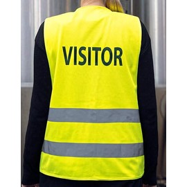 noTrash2003 noTrash2003 5 x SECURITY - ORDNER - BESUCHER - Sicherheitsweste nach EN ISO 20471:2013/A1:2016 Zertifiziert in Gelb Gr?ssenverstellbar 2 Reflektorstreifen Gross geschnitten (Visitor, M/L)