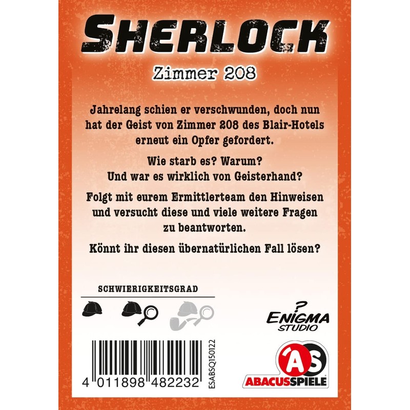 ABACUSSPIELE 48223 Sherlock Room 208, Crime Card Game