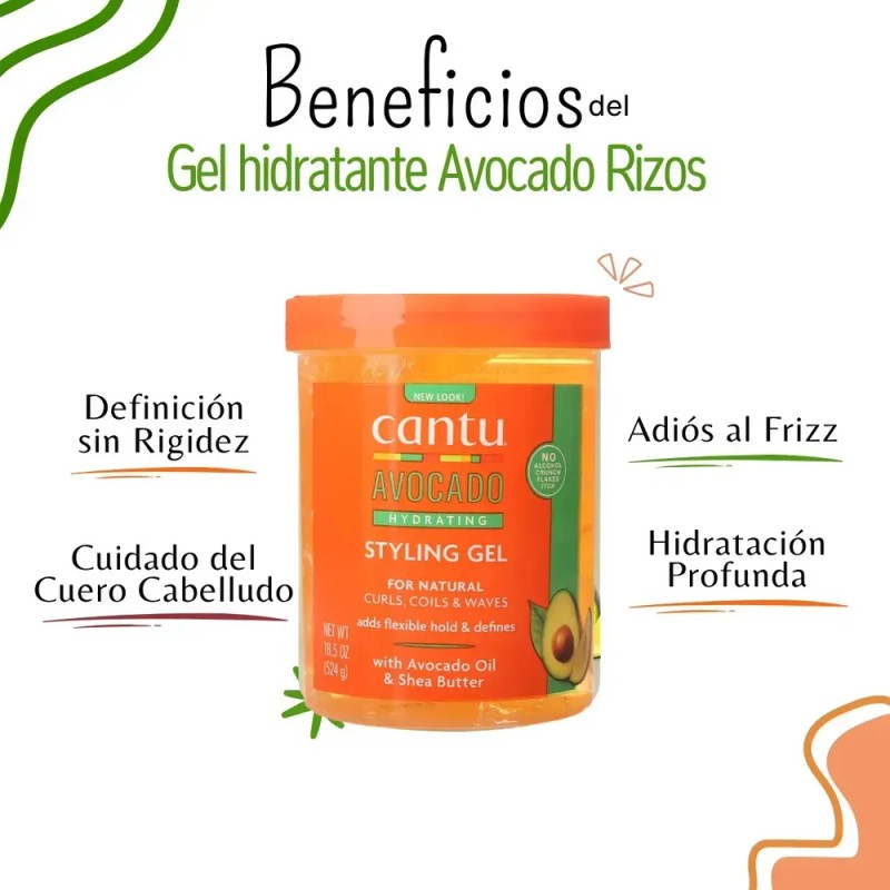 Gel hidratante para rizos Cantu Avocado 524g