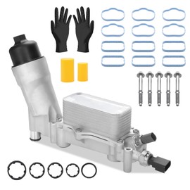926-959 Upgraded Aluminum Engine Oil Filter Housing Kit For 2011-2016 Jeep Grand Cherokee Chrysler 200 300 Dodge Charger Challenger, ProMaster 3.6L, Replace# 68105583AF, 68105583AG