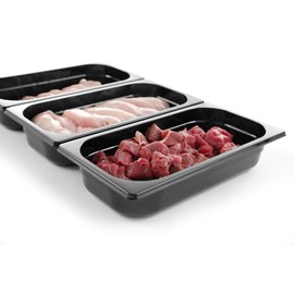 HENDI Gastronorm Container, Temperature Resistant from -40° to 110°C, Scale, Odourless and Tasteless, 2.5 L, Polycarbonate, GN 1/3, 325 x 176 x (H) 65 mm, Black