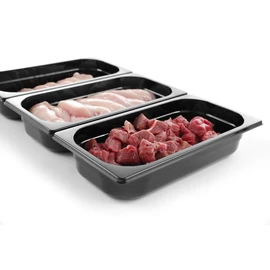 HENDI Gastronorm Container, Temperature Resistant from -40° to 110°C, Scale, Odourless and Tasteless, 2.5 L, Polycarbonate, GN 1/3, 325 x 176 x (H) 65 mm, Black