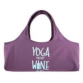 Wild Essentials - Bolsa de yoga para ejercicio, bolsa grande, correa para el hombro, bolsillo interior, se adapta a la mayoría de alfombrillas, lona d
