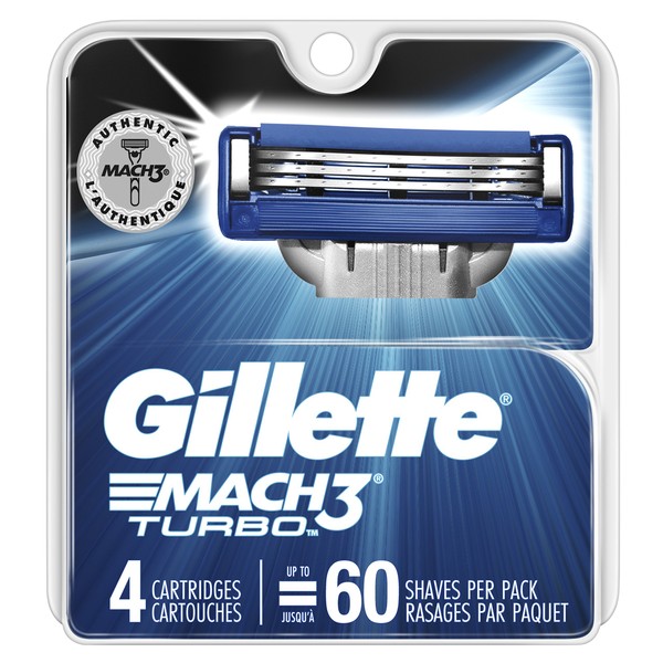 Gillette Mach3 Turbo Cartridges, 4 Count