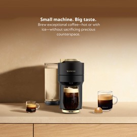 Nespresso Festive Vertuo Pop+ Coffee and Espresso Maker by Breville, Matte Black Gold