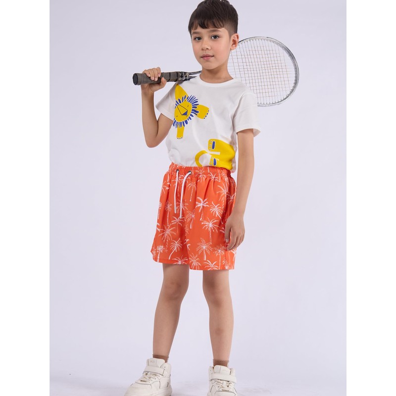 CALBOUNT Boys Swimming Shorts Printed Quick Dry Beach Board Trunks