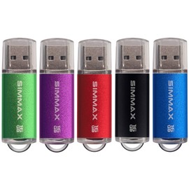 Memory Stick 5 Pack 16GB USB 2.0 Flash Drives Thumb Drive Pen Drive by SIMMAX (16GB Green Purple Red Black Blue)