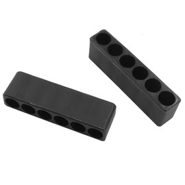 Piutouyar 12 Pcs Black Hex Shank Screwdriver Bit Holder, 6 Holes Plastic Hex Bit Holder, Drill Bit Organizer Storage Case