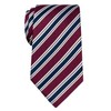 (リトリーズ) RETREEZ プレッピーストライプ柄 マイクロファイバー 織り生地 メンズ タイ ネクタイ - マルーンレッド&ネイビーブルー