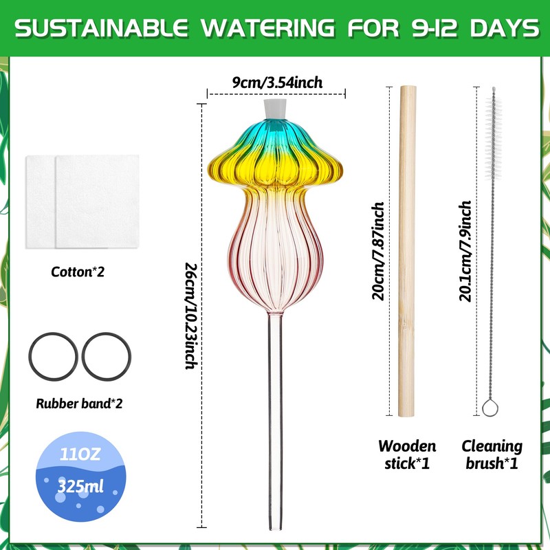 11 oz Large Plant Watering Globes, Glass Self Watering Globes,