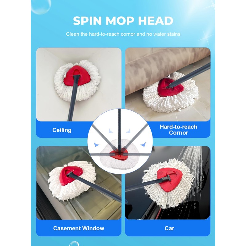 4 Pack Microfiber Mop Heads for Vileda EasyWring & O