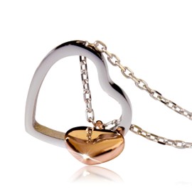 18K Gold Plated Heart Pendant Necklace for Women, Adjustable Chain 18.5–20.47 Inches, Hypoallergenic, Comes in Gift Box.