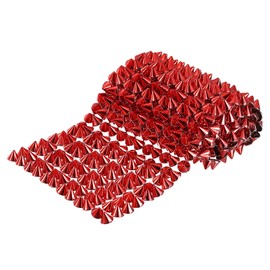 uxcell 0.5 Yard Sew Stitch on Cone Spikes Studs, 12Rows Plastic Flat Back Spike Rivet Punk Trim Ribbon for DIY Clothing, Bags, Shoes Decoration, Red