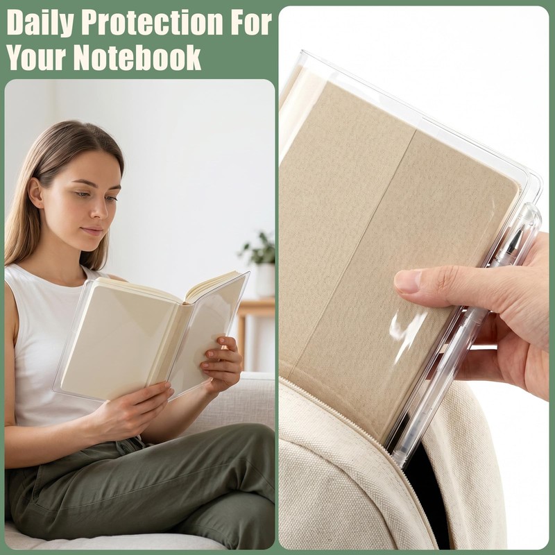 Clear Book Cover, Jelly PVC A5 Notebook Planner Cover Waterproof