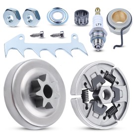 Adefol MS250 Chainsaw .325-7T Clutch Assy and Drum Bearing For Stihl 021 025 MS230 023 MS210 with Felling Dog, Worm Gear, Clutch Washer, Bar Nuts, Spark Plug Replacement Parts for 1123 640 2074