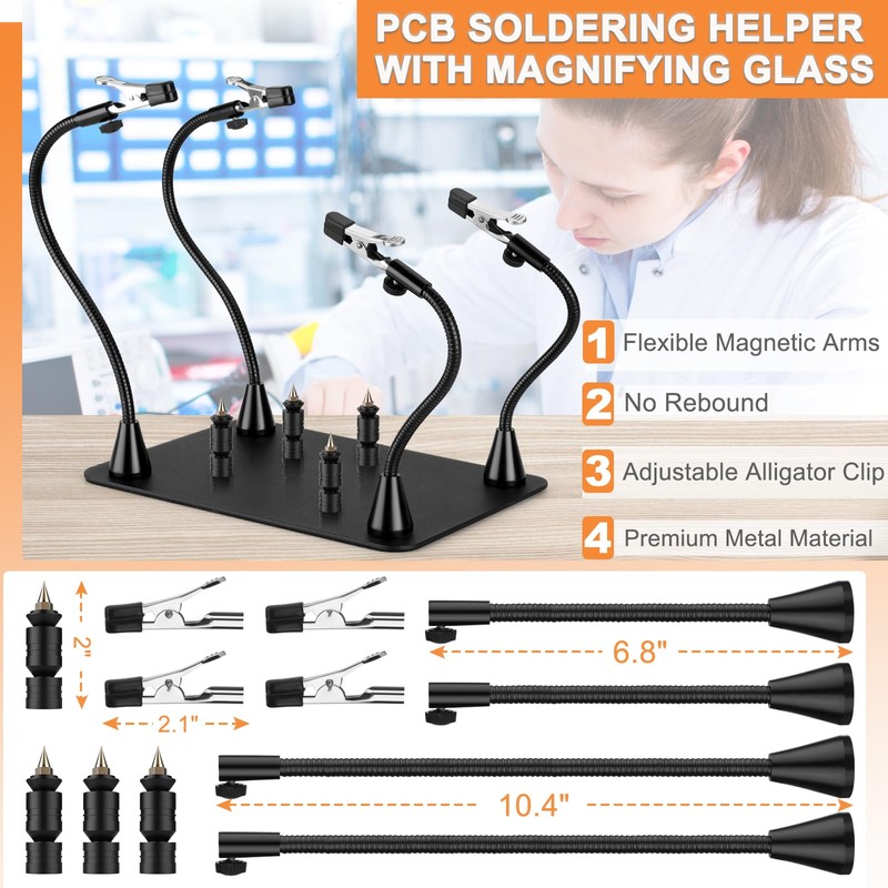 Drdefi Magnetic Helping Hands Soldering Third Hand, Soldering Station with