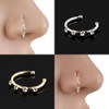 Cutedoumiao Gold Silver Thin Four Diamond Clear Crystals Nose Ring
