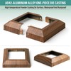 AJOVW 4Pcs (5.5" Post/8.7" Base) 6x6 Walnut Aluminum Post Base