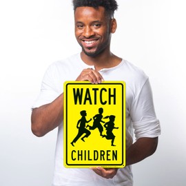 Sigo Signs, Watch Children Sign, Traffic Sign, 10x14 Inches, Rust Free .040 Aluminum, Fade Resistant, Made in USA