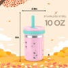Tronco [4 Pack] 10 oz 2-in-1 Stainless Steel Kids Tumbler
