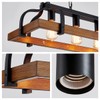 WUZUPS 4-Light Metal Pot Hanging Rack Chandelier Imitation Wood Grain