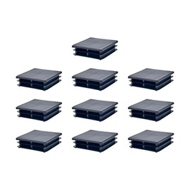 Outwater Plastic 2-1/2" Square Insert End Caps for Tubing, Finishing Plug for Square Tubing Chair Glide, Floor Protector, Fits Multi Gauge Tubing, USA Made, 10 Pack