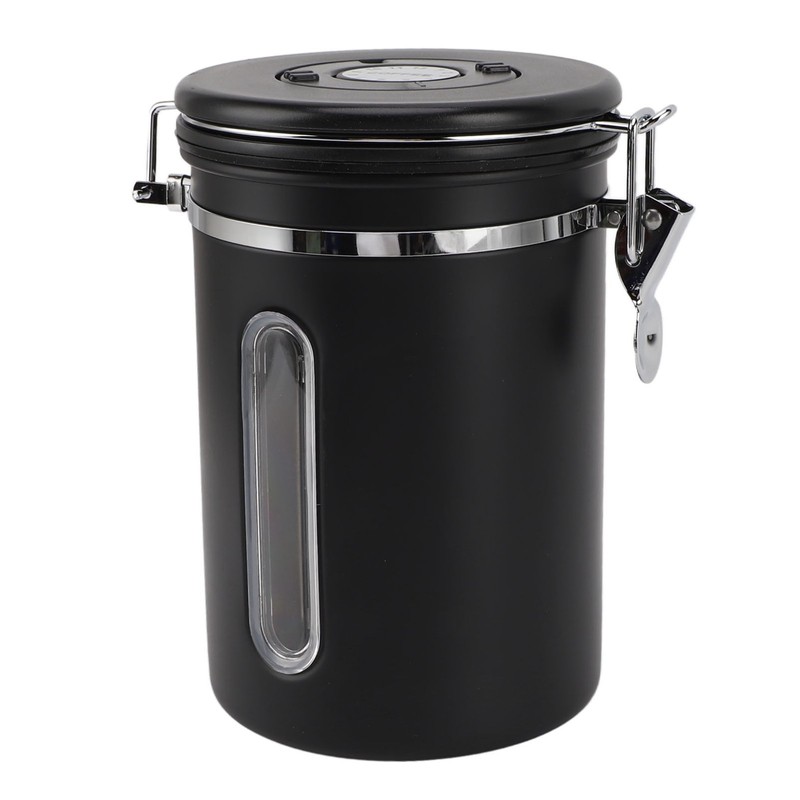 Coffee Canister 1800ml 304 Stainless Steel Window Design One Way